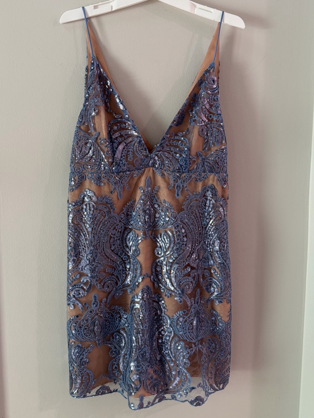 Night Shimmers Sequin Mini Dress Size 6 Blue/Purple Free People